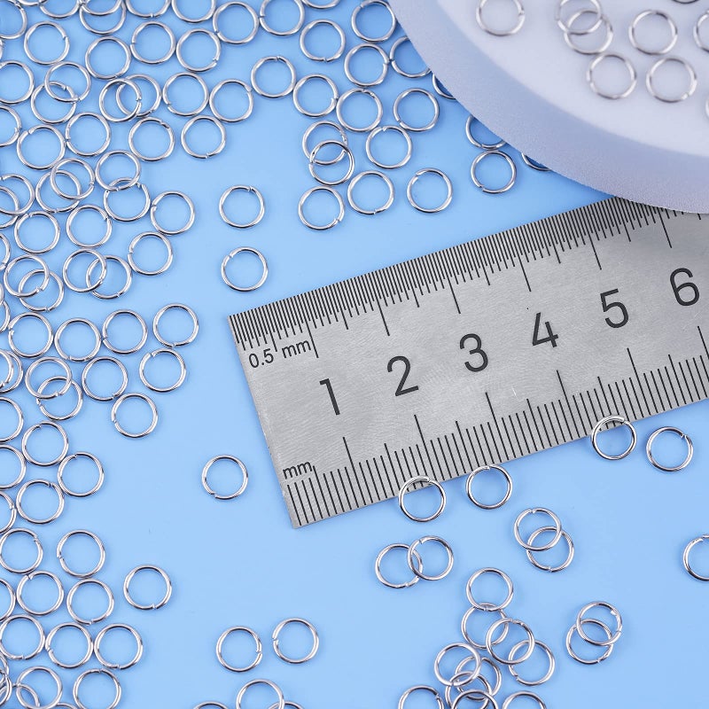 WUBOECE 6mm Open Jump Rings Jewelry DIY Findings for Choker Necklaces Bracelet Making, Silver, 1000 PCS - Image 5